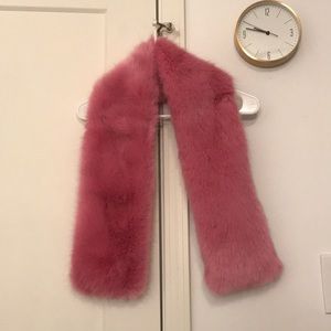 J.Crew Bright Pink Faux Fur Scarf Stole